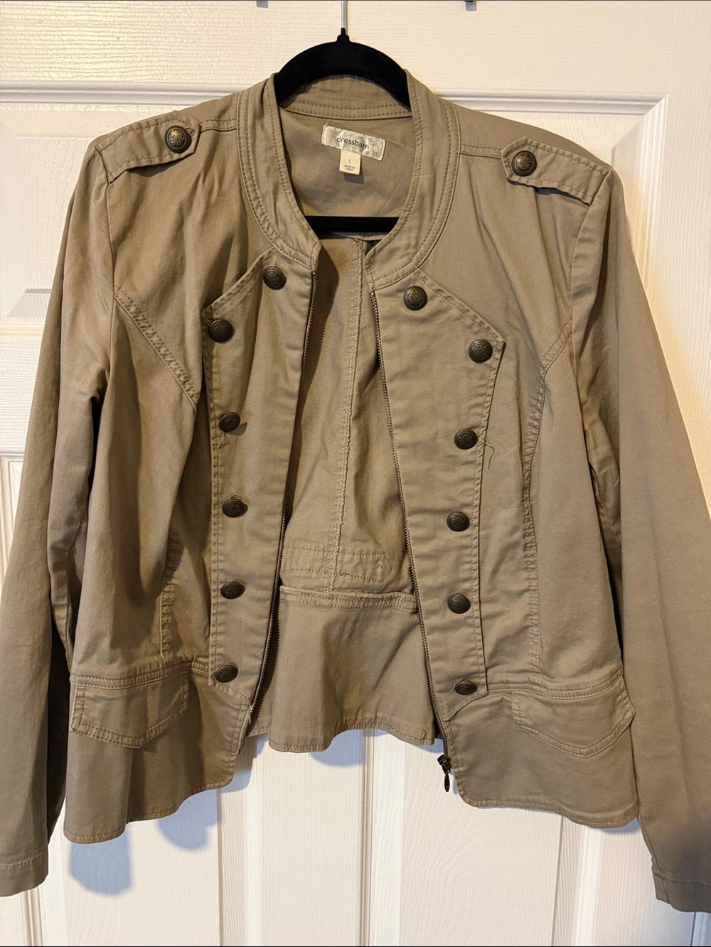 Dress Barn Khaki Utility Military-Inspired Women's Jacket